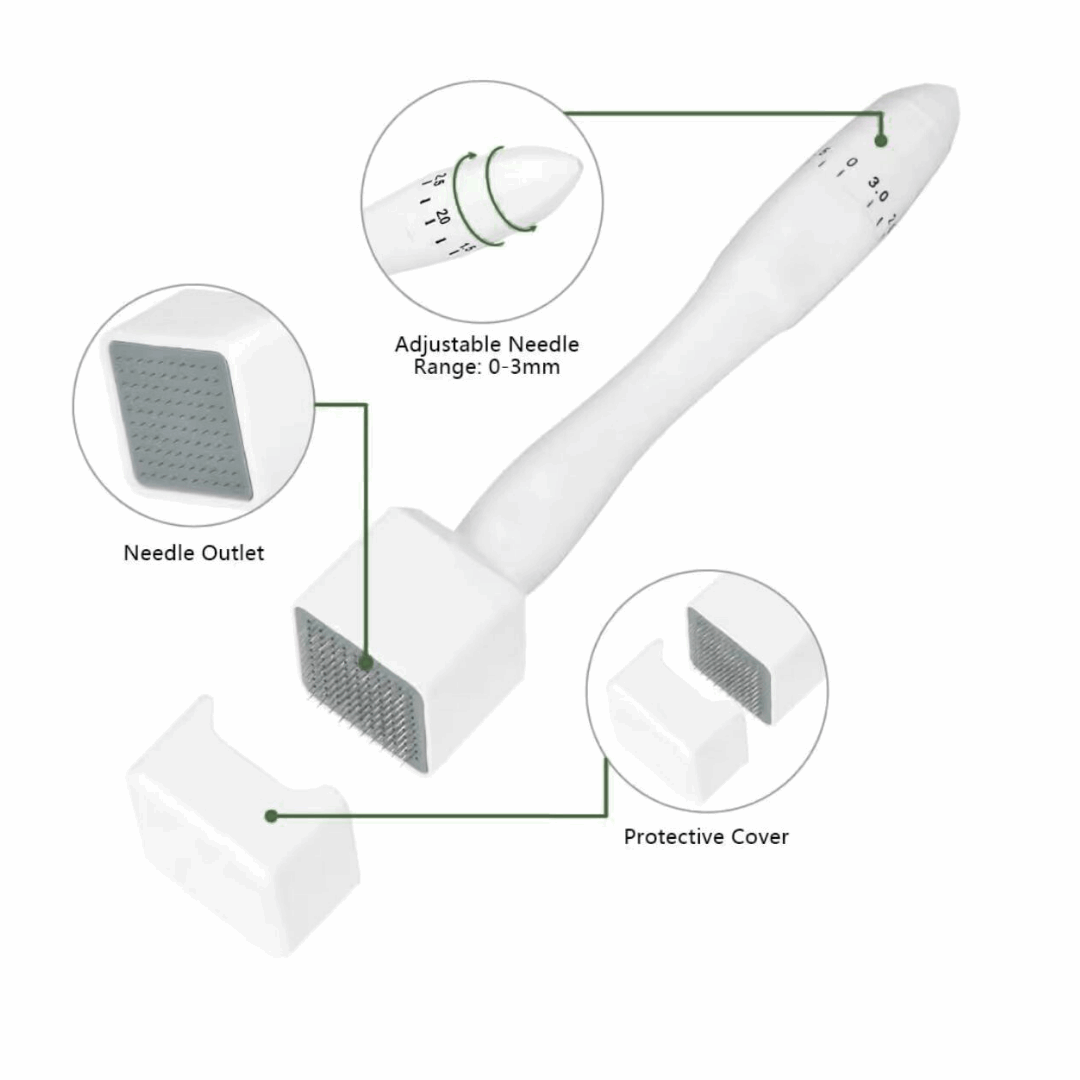 Derma Stamp for Hair Growth – Adjustable Microneedle Tool (0–3.0mm) - TOKS NATURAL
