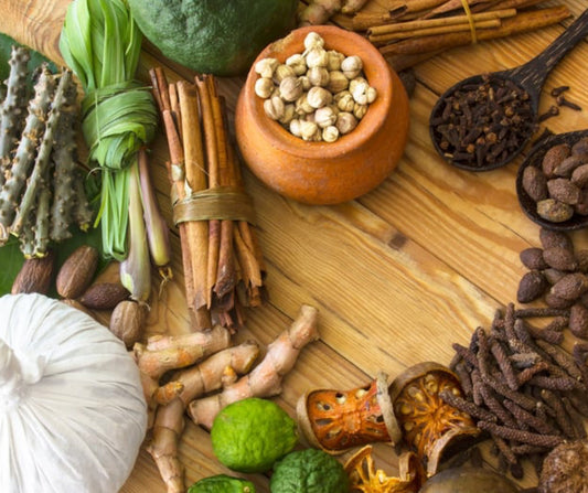Herbs and leaves 