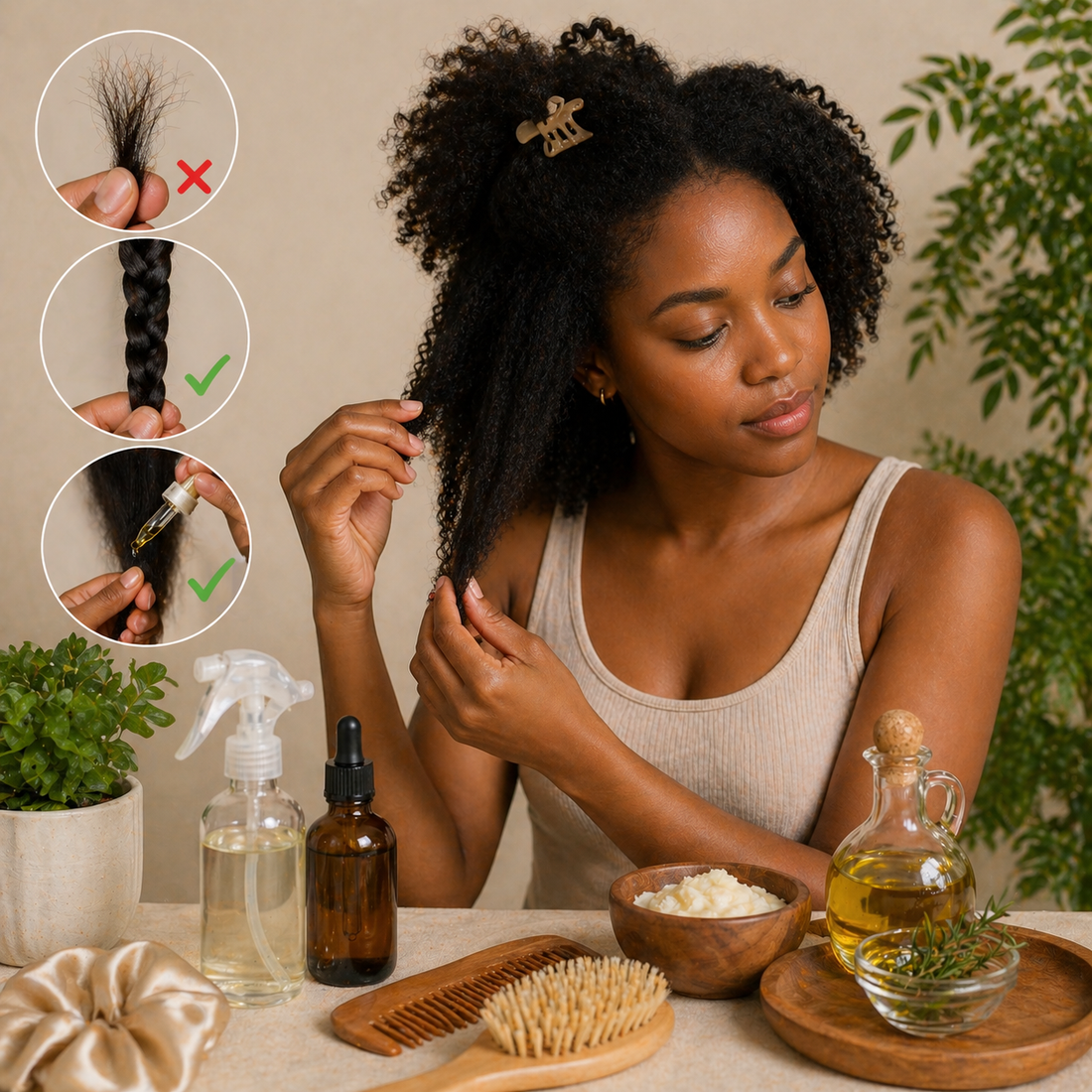 stop hair breakage in natural hair