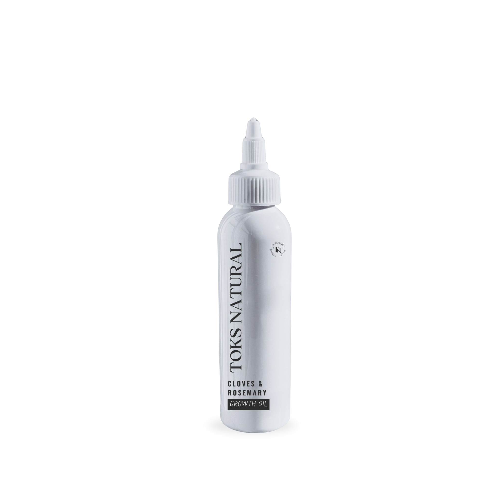 White bottle of Toks Natural product on a white background