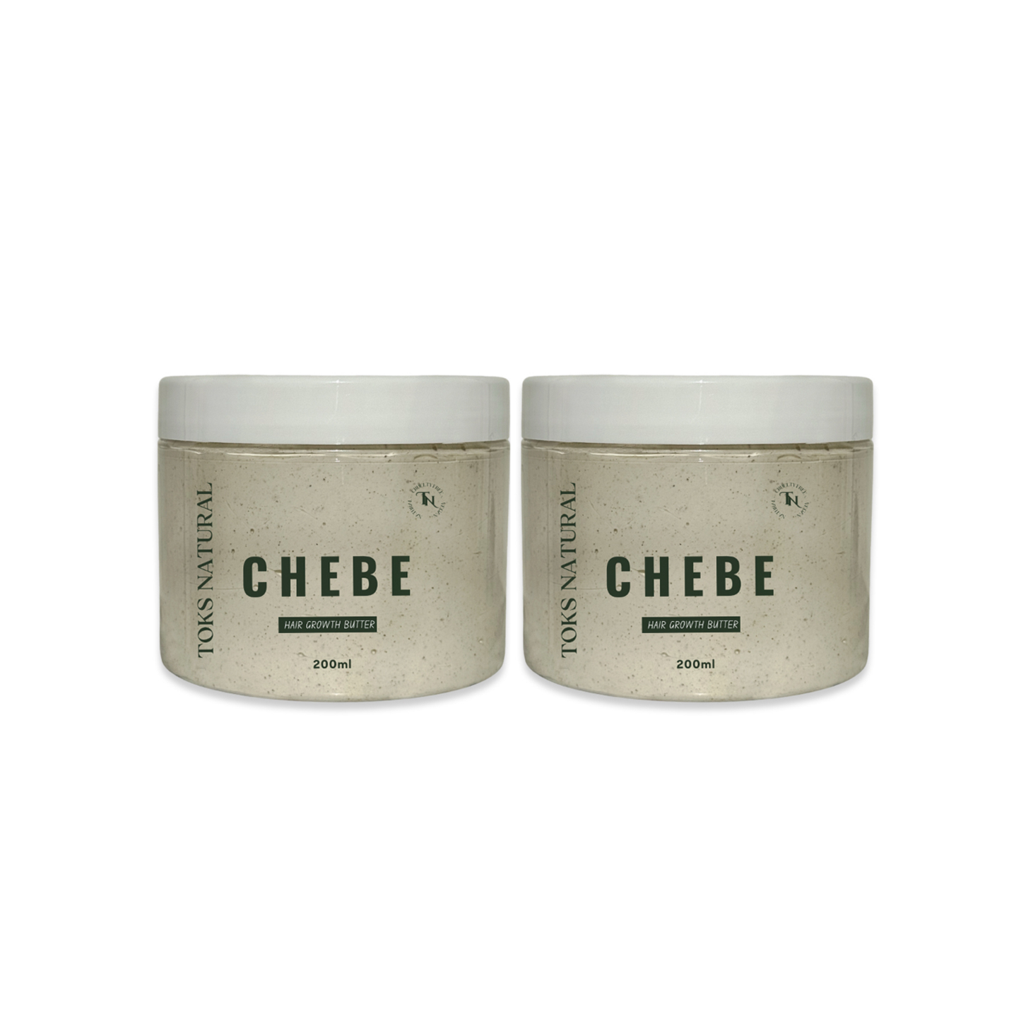 Two jars of Tons Natural Chebe on a white background