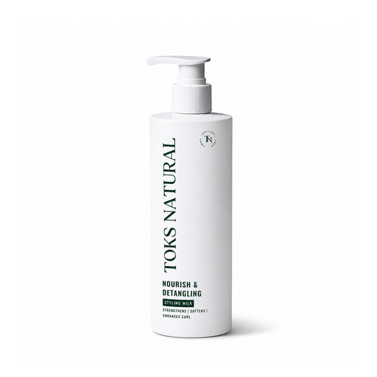 Toks Natural shampoo bottle on a white background