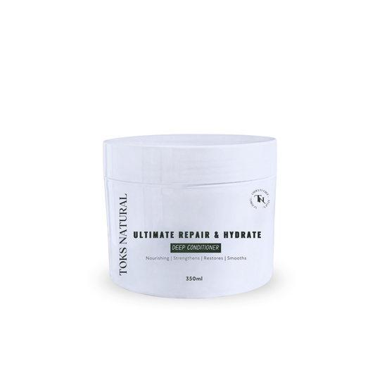 Toks Natural Ultimate Repair & Hydrate deep conditioner jar on a white background