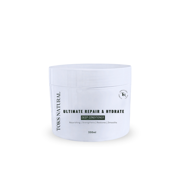 Toks Natural Ultimate Repair & Hydrate deep conditioner jar on a white background