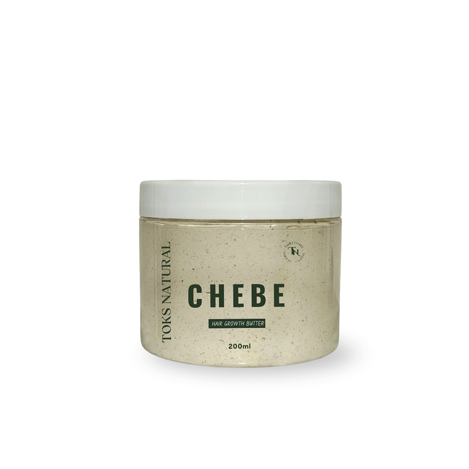 Jar of Toks Natural Chebe hair growth butter on a white background