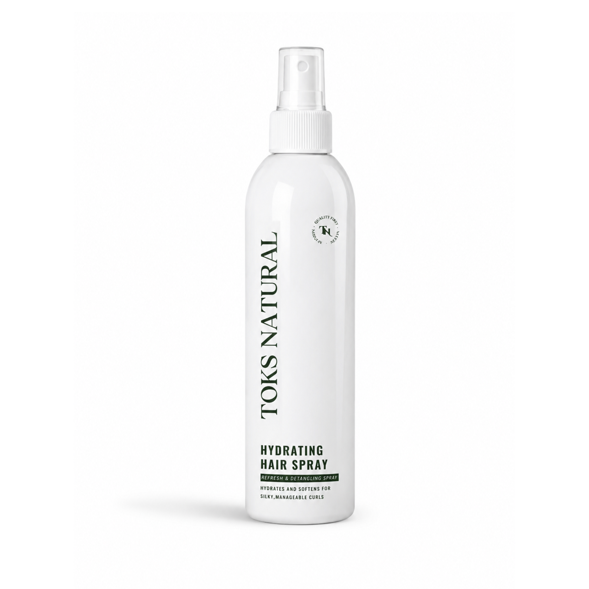 TOKS Natural hydrating hair spray bottle on a white background