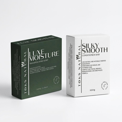 Two boxes of TOKS Natural hair care products on a white background