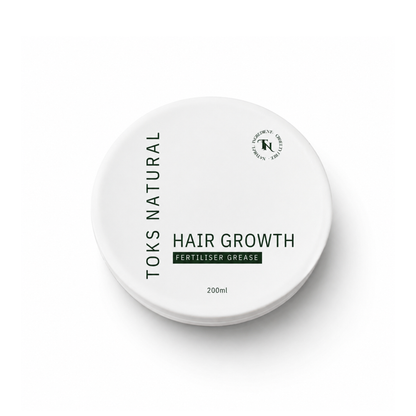 Toks Natural hair growth product container on a white background