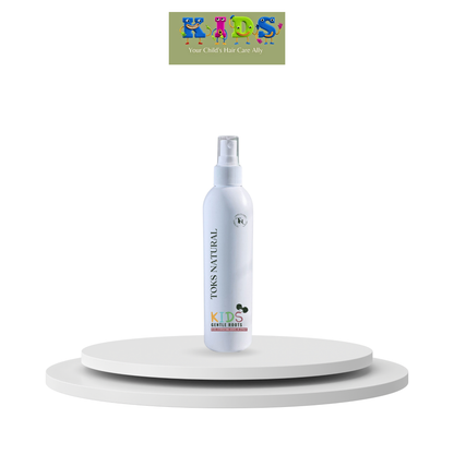 Toko Natural Kids bottle on a white platform with a colorful logo in the corner.