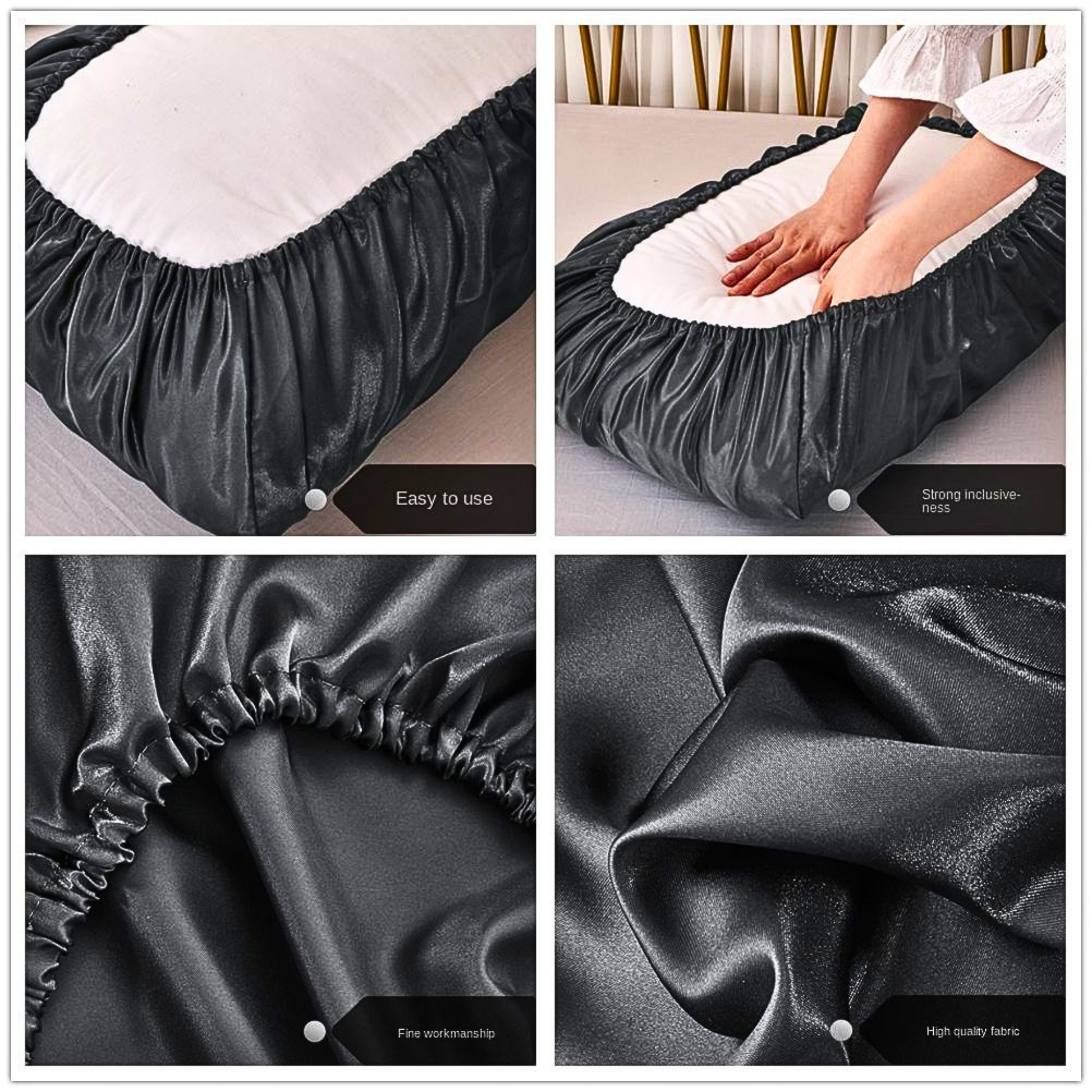 Luxury satin bonnet pillowcase 