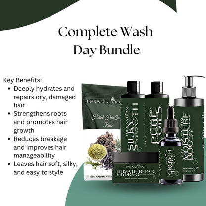 Complete Hair Care & Growth Bundle | Ultimate Wash Day Treatment - TOKS NATURAL