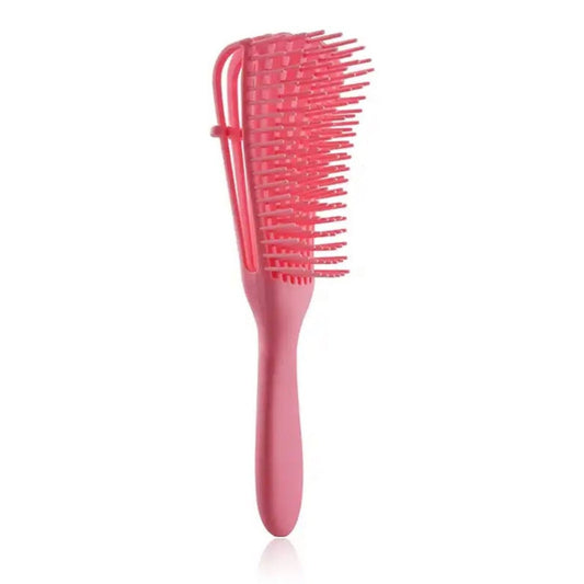 Detangling hair brush with soft, flexible bristles for natural and curly hair