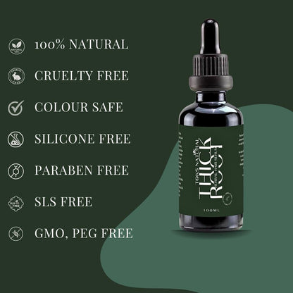 Natural hair growth serum for curly and natural hair types. Crulty free product.