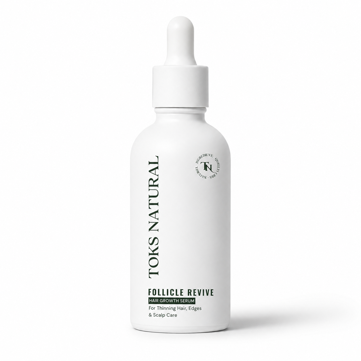 Toks Natural Follicle Revive dropper bottle on a white background