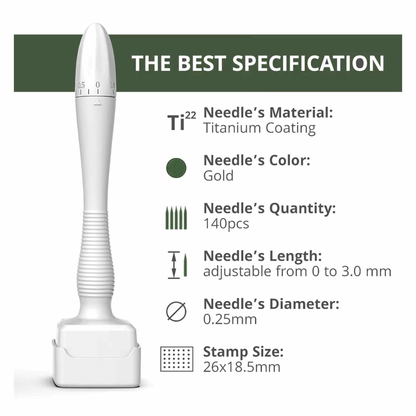 Derma Stamp for Hair Growth – Adjustable Microneedle Tool (0–3.0mm) - TOKS NATURAL