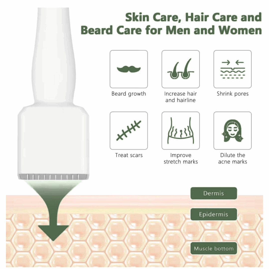 Derma Stamp for Hair Growth – Adjustable Microneedle Tool (0–3.0mm) - TOKS NATURAL