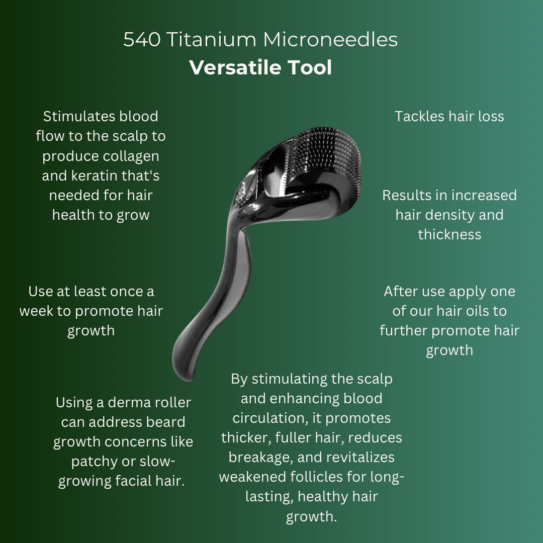 Micro-needling derma roller for hair regrowth and thickness