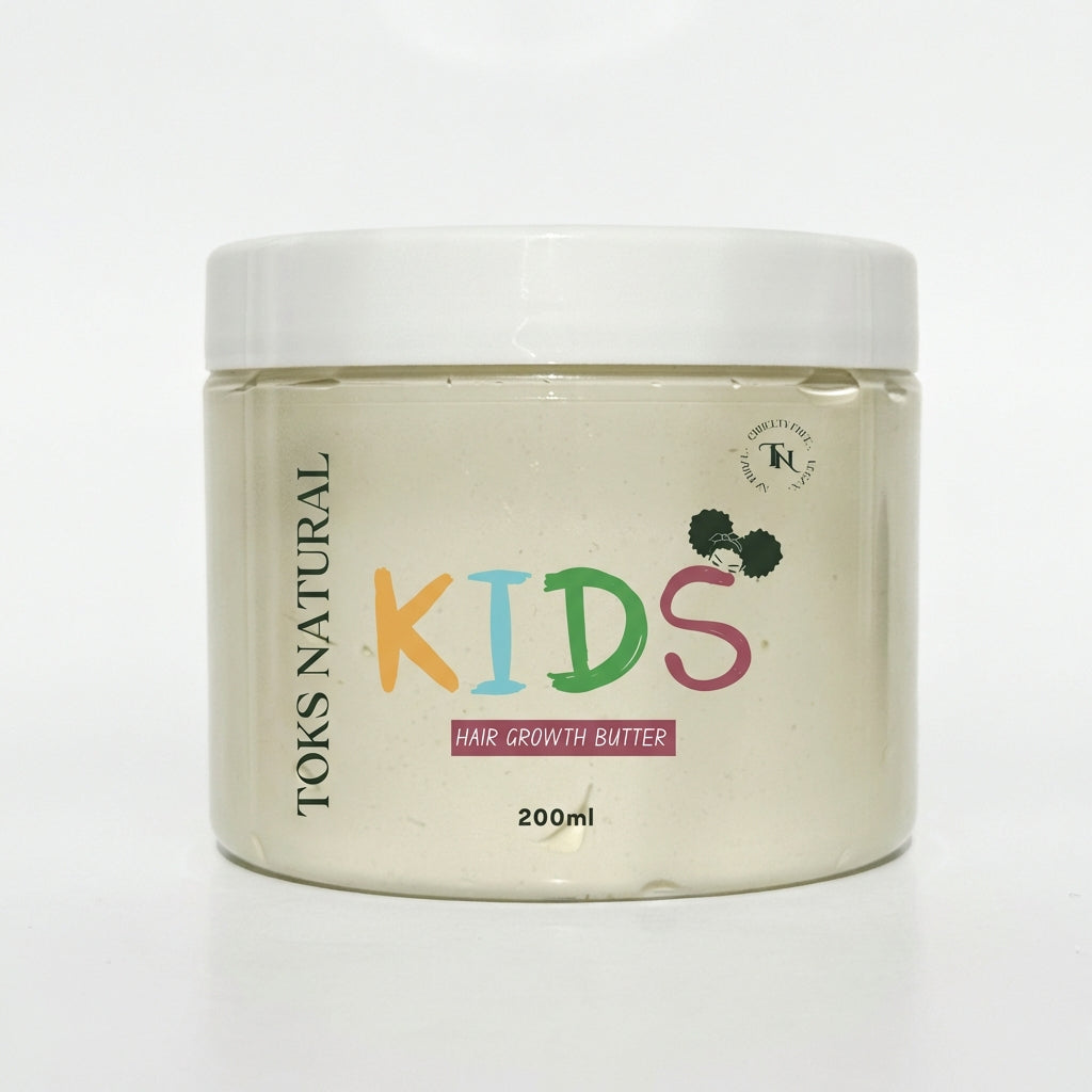 Jar of Toks Natural Kids Hair Growth Butter on a white background