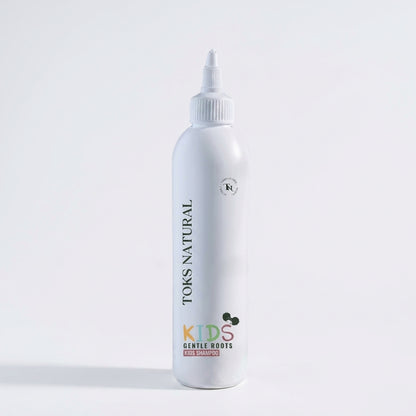 Toks Natural Kids Gentle Roots shampoo bottle on a white background