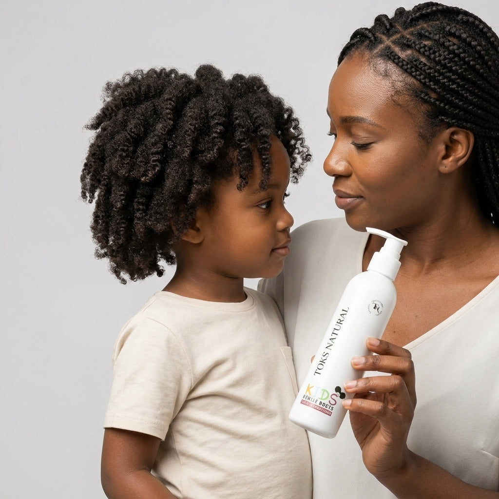 Kids leave-in conditioner by Toks Natural – gentle moisturising hair care for soft, healthy hair
