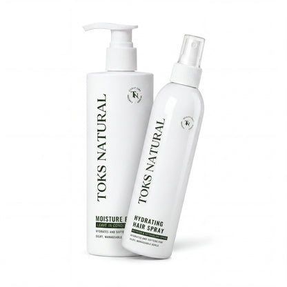 Two TOKS NATURAL hair care products on a white background