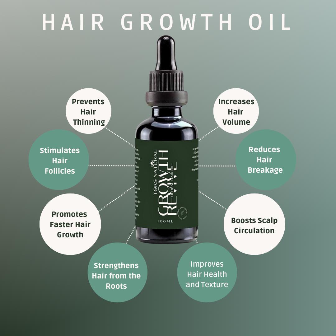 Herbal hair oil for scalp health and hair thickening