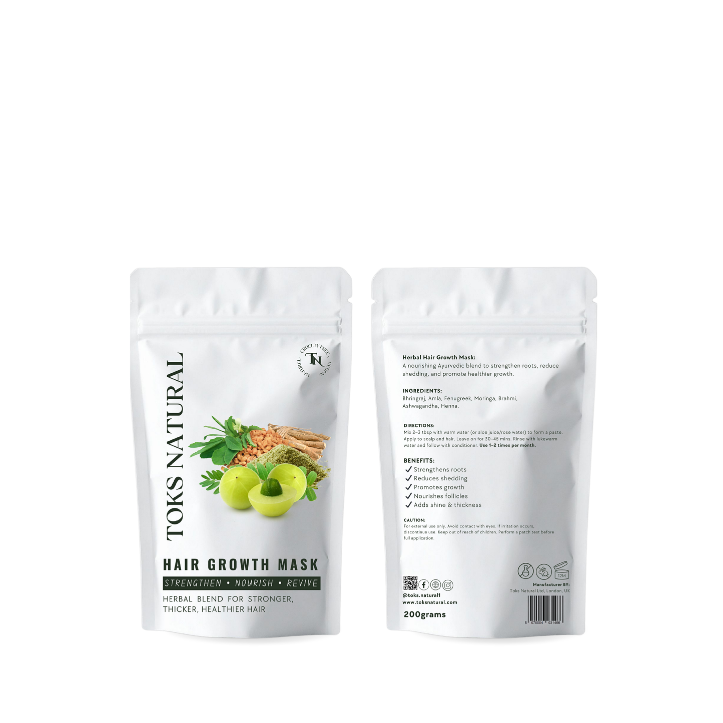 standing pouch of our herbal hair growth mask