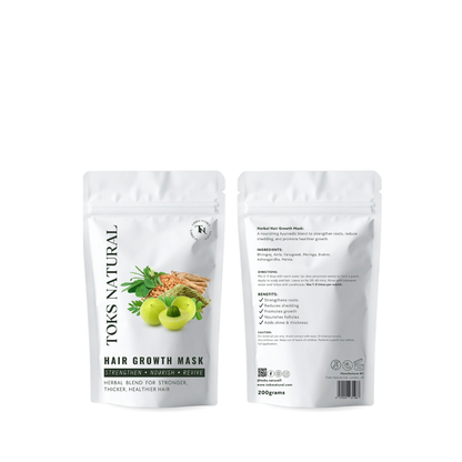standing pouch of our herbal hair growth mask