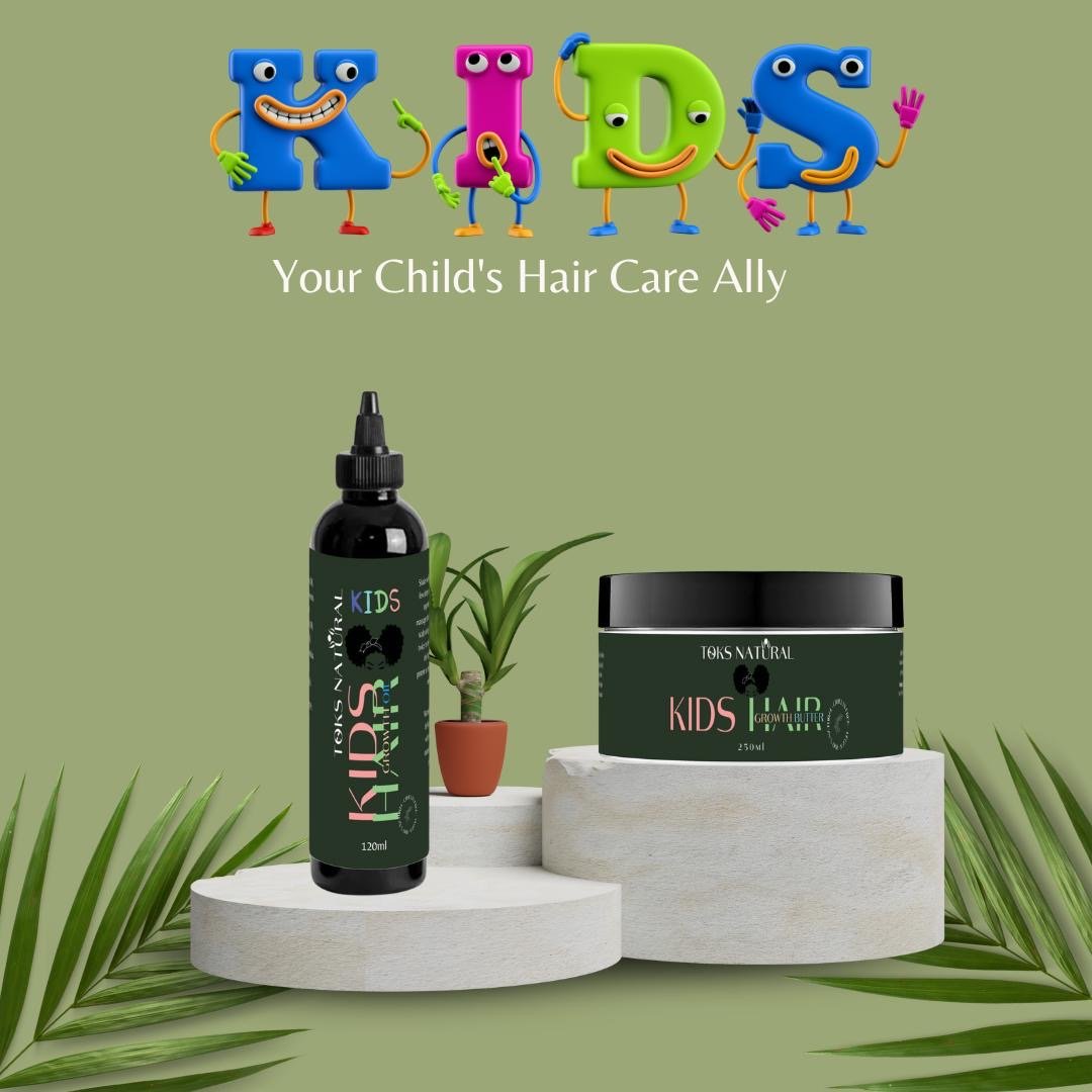 Kids' Hair Growth Duo with natural growth oil and butter for children