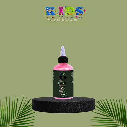 Gentle Roots Kids Shampoo bottle with natural ingredients like Aloe Vera, Lavender, and Sweet Orange, handmade for gentle hair care and nourishment."