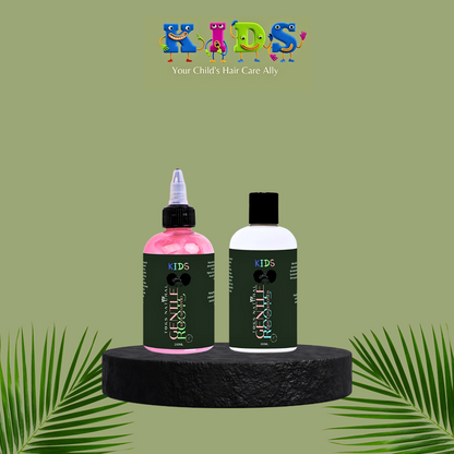 Gentle Roots Kids Starter Care Bundle featuring shampoo and conditioner, handmade with natural ingredients for gentle and nourishing kids’ hair care.