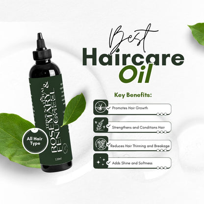 Organic hair growth oil with rosemary and fenugreek